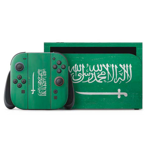Saudi Arabia Flag Distressed Nintendo Switch 2 (2025) with Joy-Con Skin